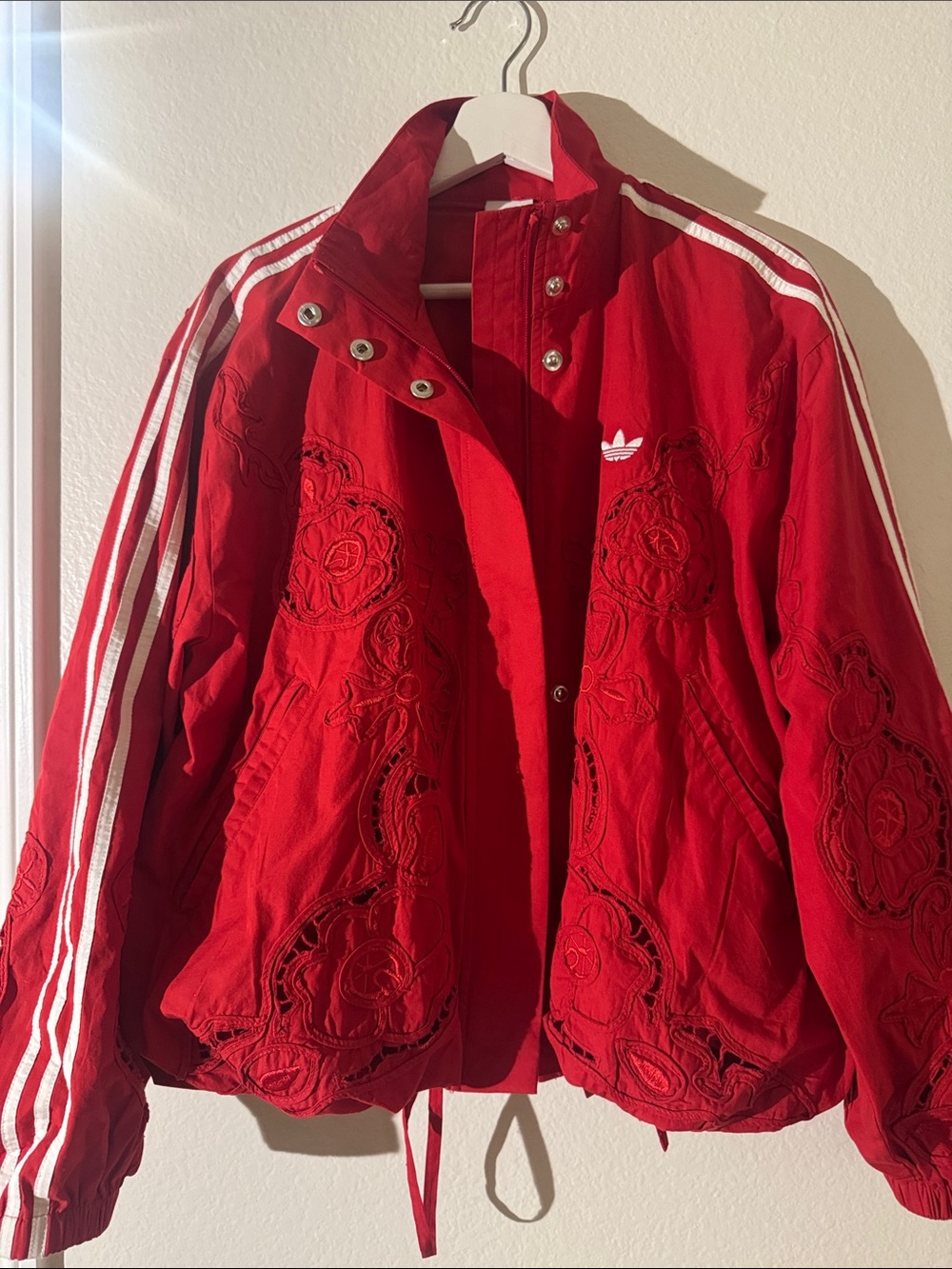 adidas x Asos Red Embroidered Bomber Track Jacket
